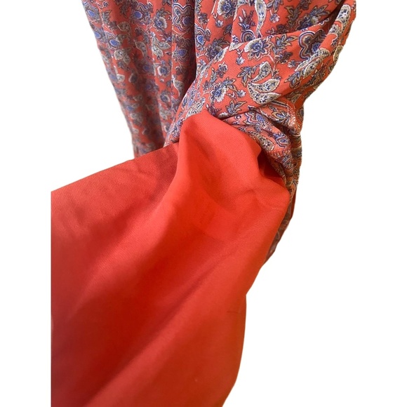 Max Studio London Floral VNeck 3/4 Sleeve Lined Maxi Dress Ruffled Hem Small NWT - Picture 6 of 10